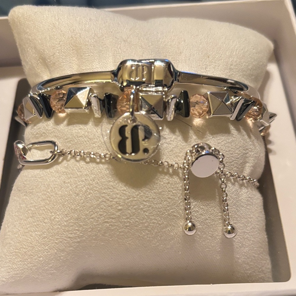 Fall Stack Silver And Pink Bracelet Set - image 2